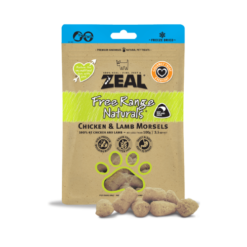 Zeal Free Range Naturals Chicken and Lamb Morsels for Dogs 100g