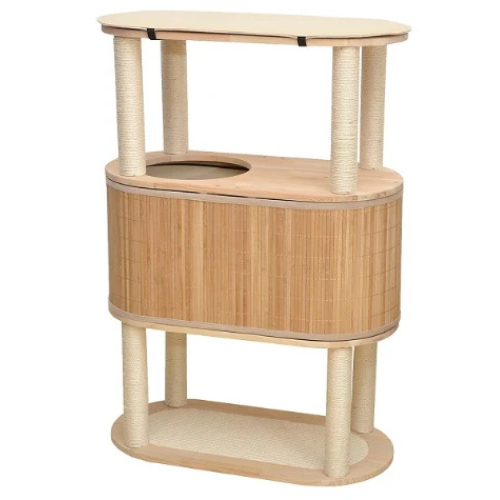 Ebi Tori Bamboo Cat Tree 78cm x 39cm x 113cm