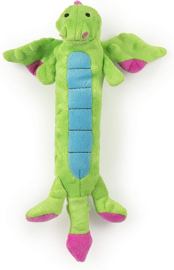 GoDog Dragons Plush Squeaker Dog Toy Skinny