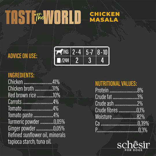 Schesir Taste the World Chicken Masala in Broth 150g