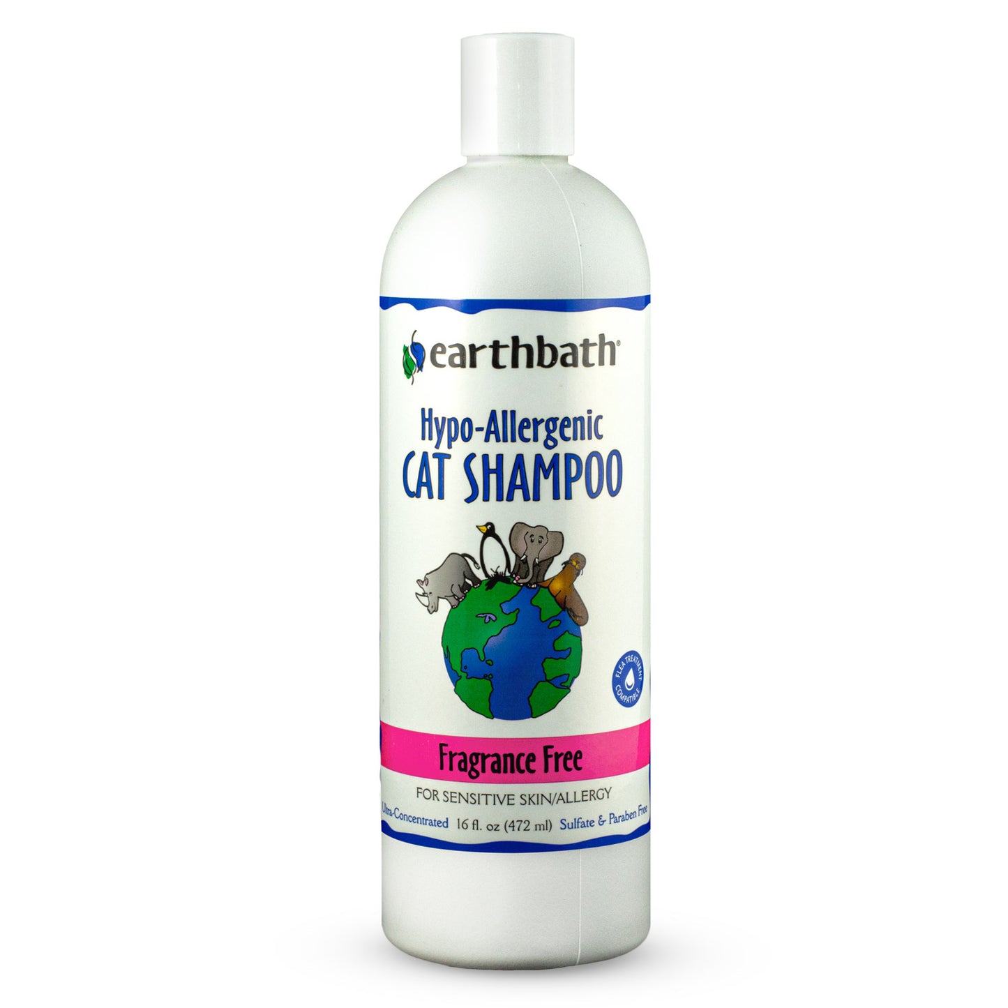 earthbath® Hypo-Allergenic Cat Shampoo, Fragrance Free  16oz  (472ml)