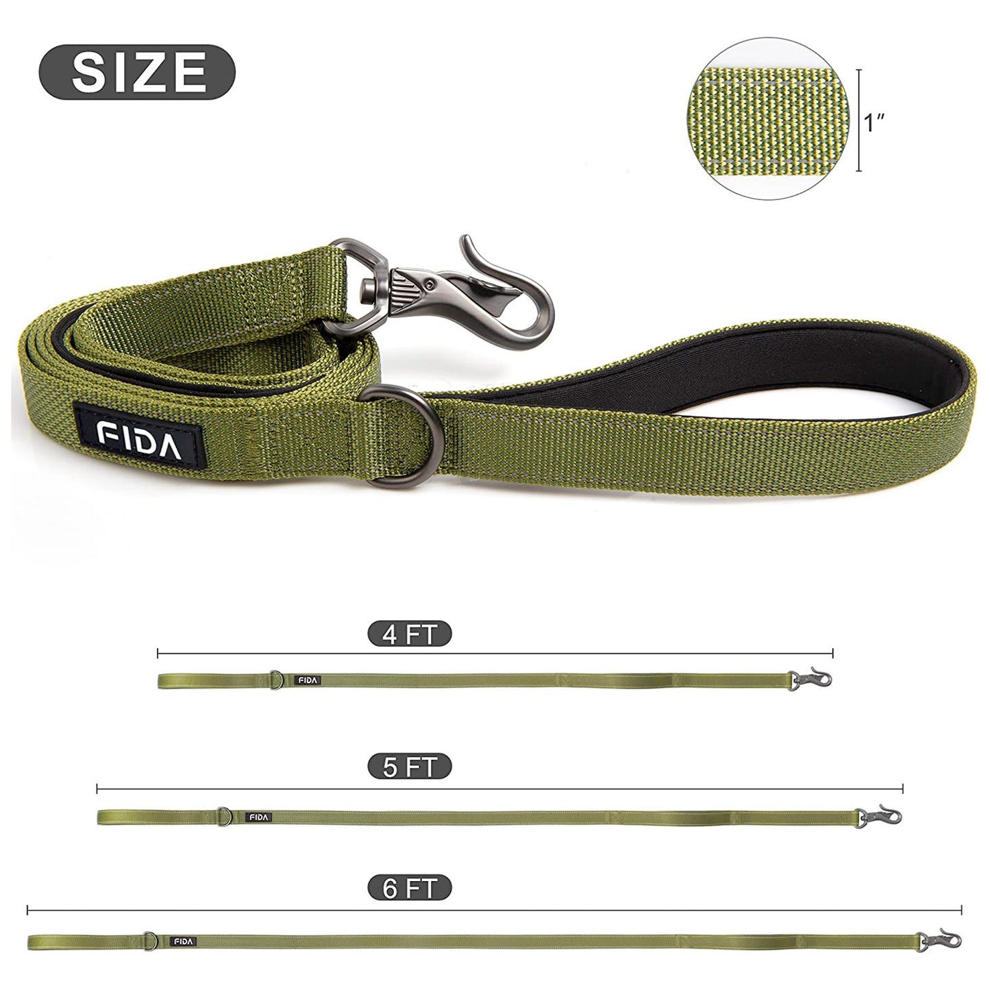 Fida Heavy Duty Dog Leash – Yellow