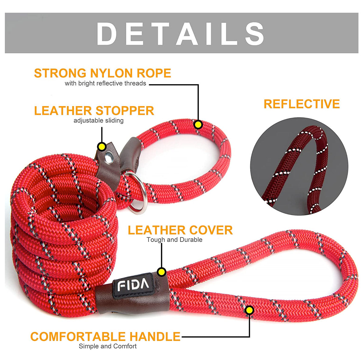 Fida Durable Slip Lead Dog Leash