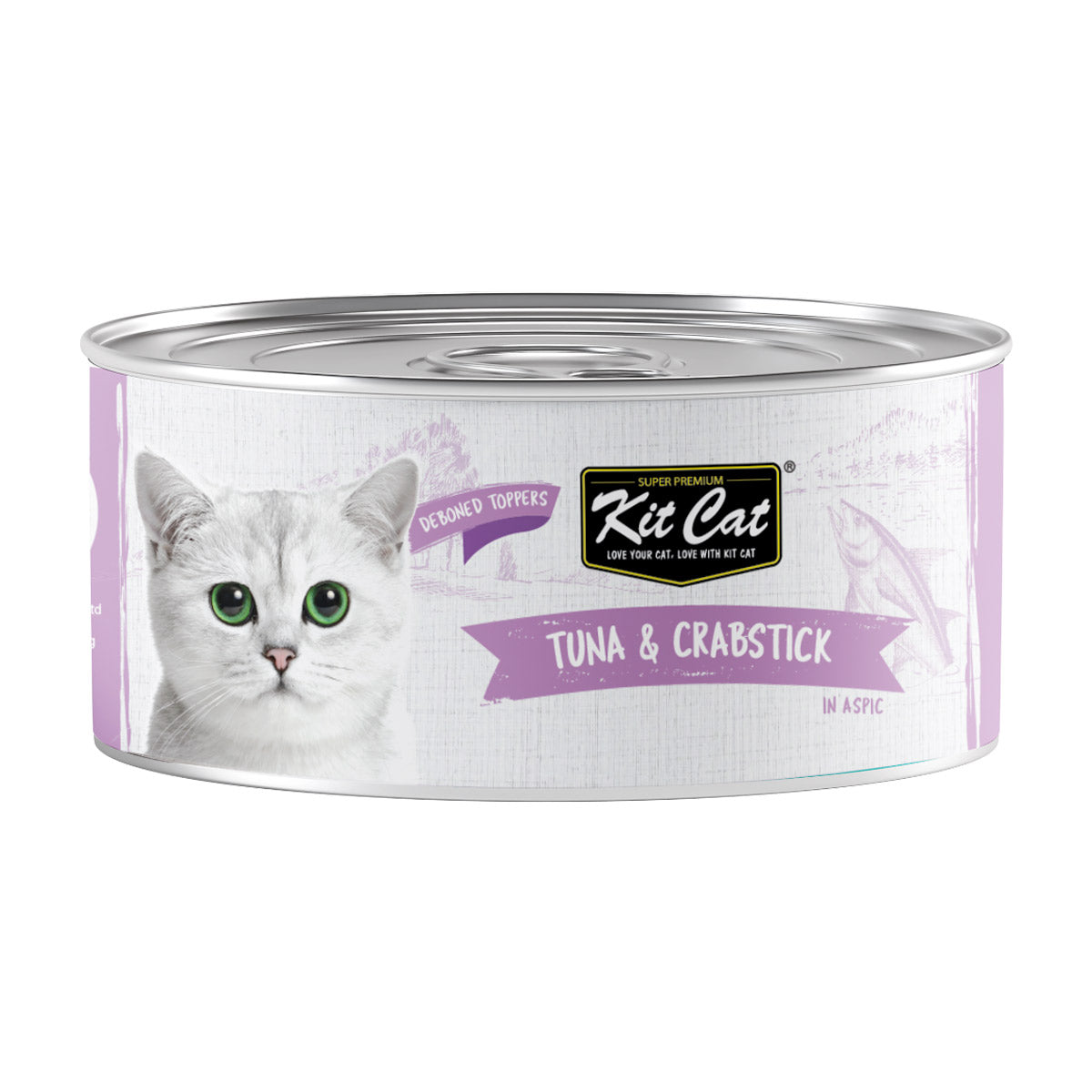 Kit Cat Deboned Tuna & Crabstick Aspic 80g can