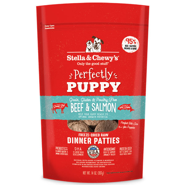 Stella & Chewy's Perfectly Puppy Beef & Salmon Patties  14oz (397g)