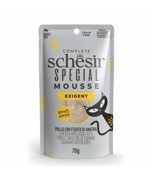 Schesir Special Mousse (Exigent) For Cat - Chicken With Duck Liver 70g