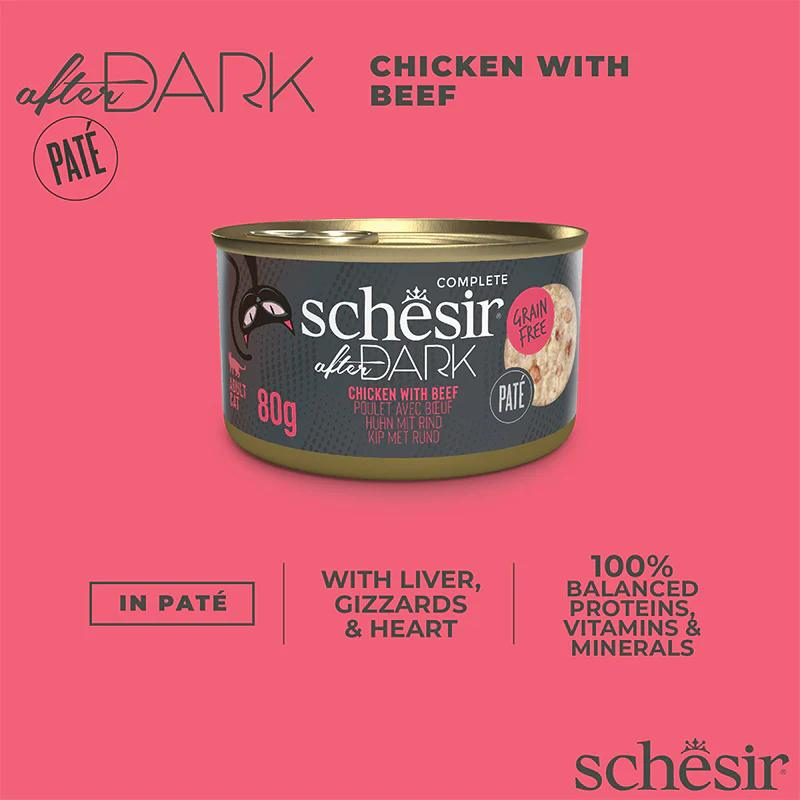 Schesir After Dark Patè For Cat - Chicken With Beef 80g