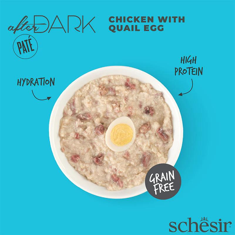 Schesir After Dark Patè For Cat - Chicken With Quail Egg 80g