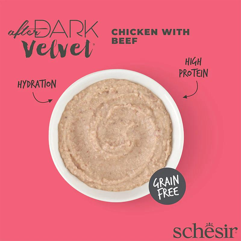 Schesir After Dark Velvet Mousse For Cat - Chicken With Beef 80g