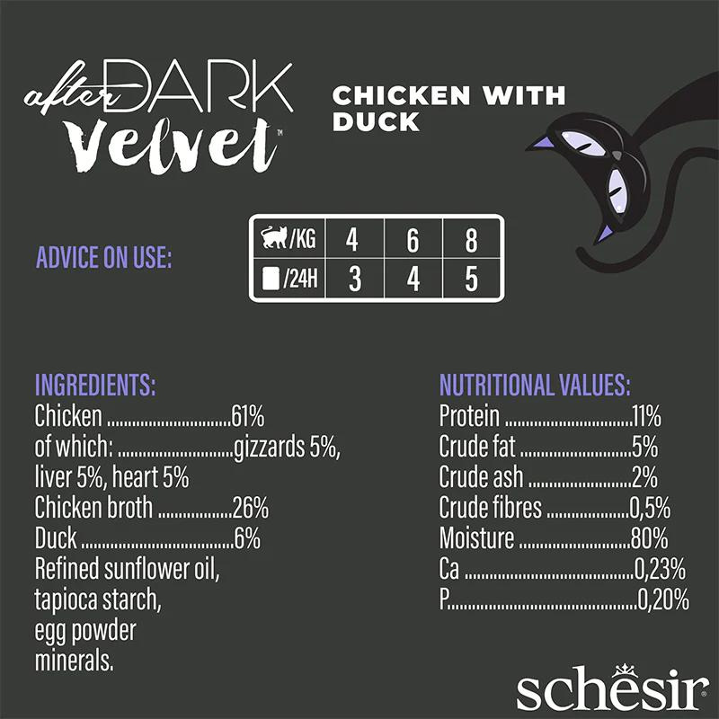 Schesir After Dark Velvet Mousse For Cat - Chicken With Duck 80g