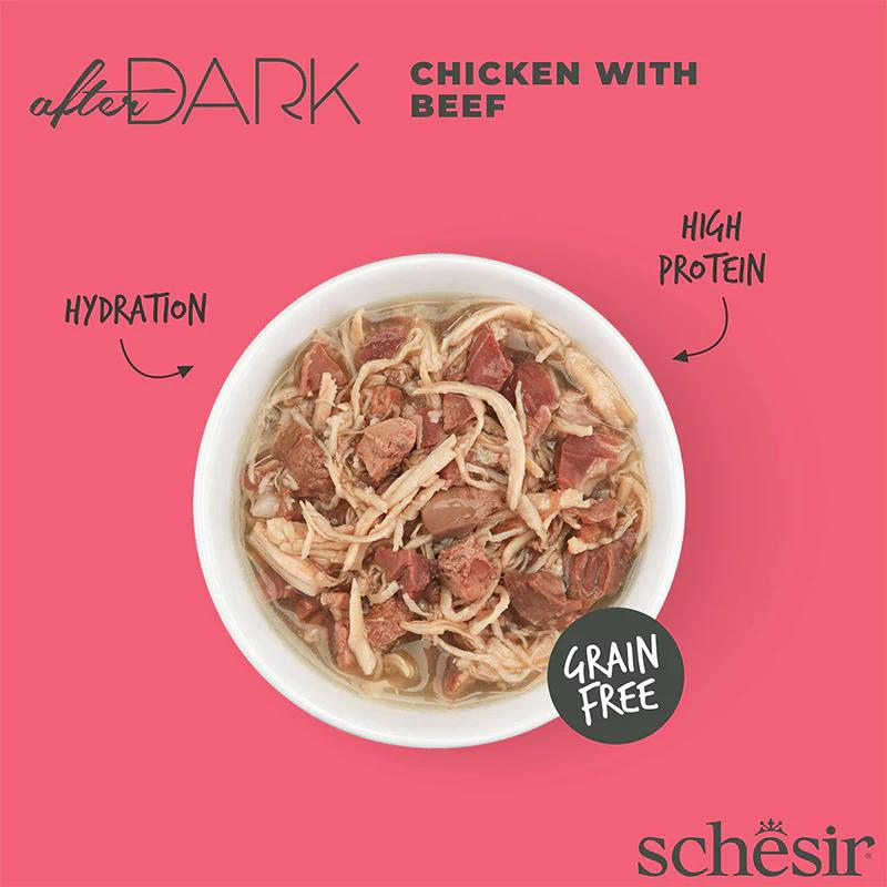 Schesir After Dark Wholefood In Broth For Cat - Chicken With Beef 80g