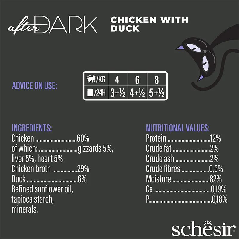 Schesir After Dark Wholefood In Broth For Cat - Chicken With Duck 80g