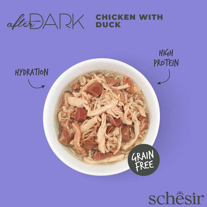 Schesir After Dark Wholefood In Broth For Cat - Chicken With Duck 80g