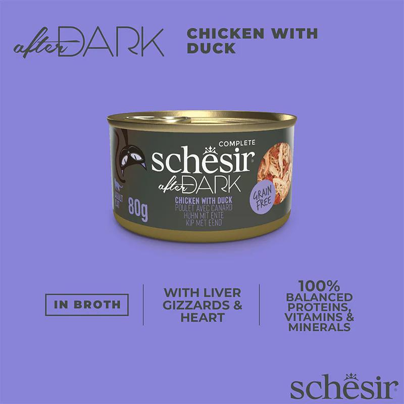 Schesir After Dark Wholefood In Broth For Cat - Chicken With Duck 80g