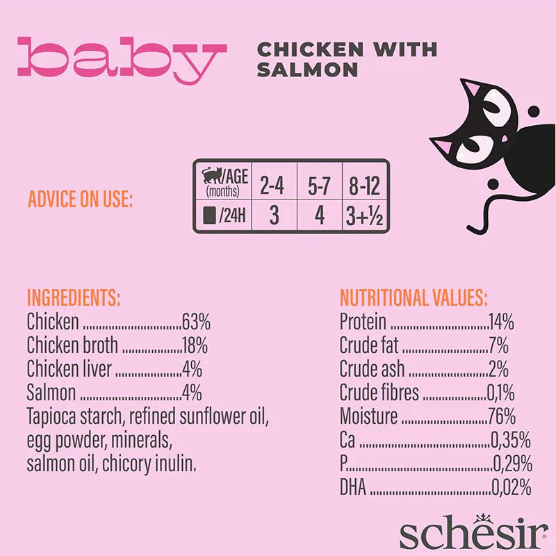 Schesir Baby Kitten Wholefood - Chicken With Salmon 70g