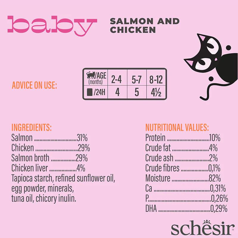 Schesir Baby Mousse Kitten - Salmon And Chicken 70g