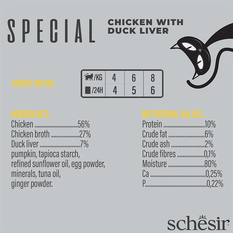 Schesir Special Mousse (Exigent) For Cat - Chicken With Duck Liver 70g