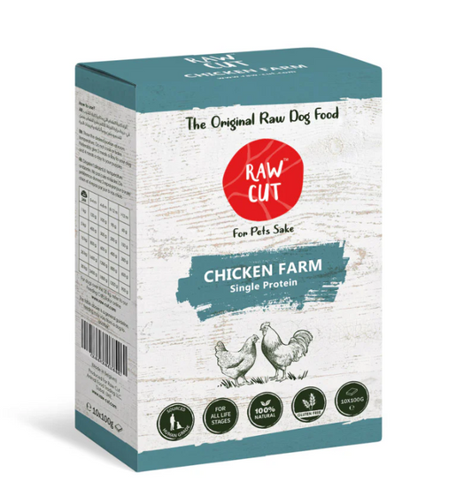 Raw Cut Chicken Farm Raw food for Dogs  10 x 100g