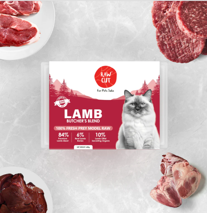 Raw Cut Lamb Prey Model Raw Food for Cats