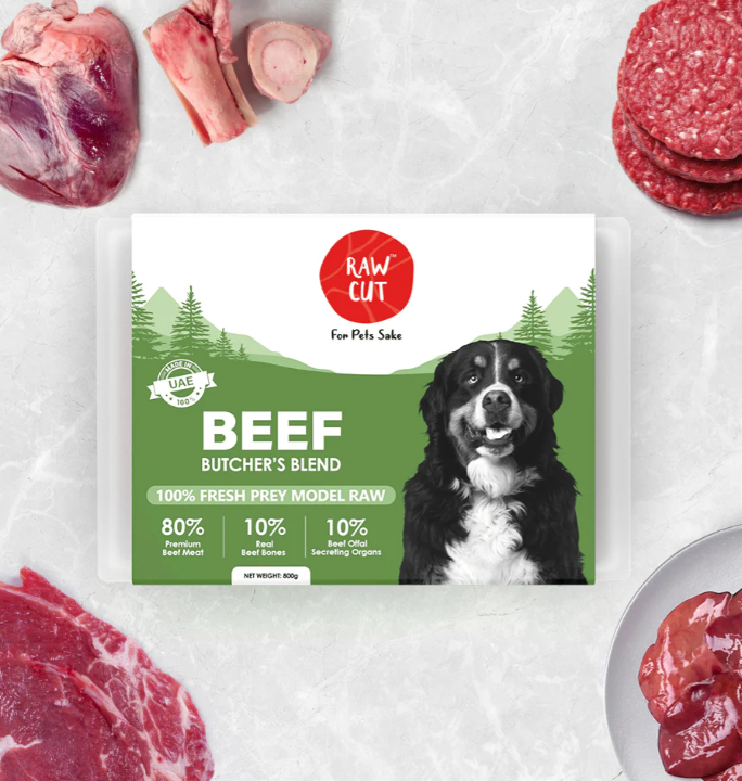 Raw Cut  Beef Prey Model Raw Food for Dogs 800 g