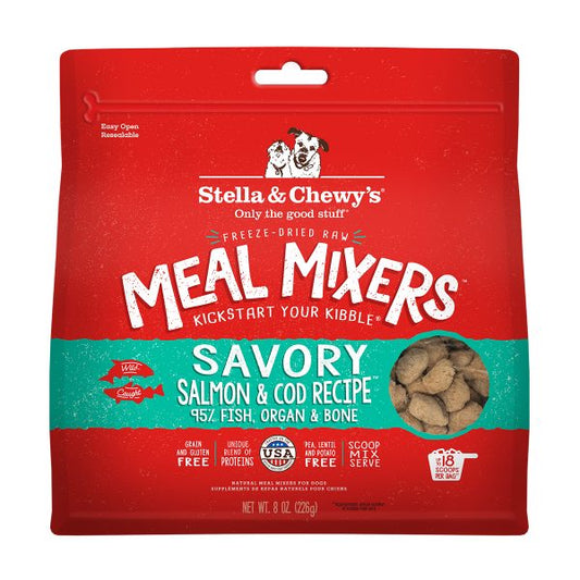 Stella & Chewy's Dog Freeze Dried Savory Salmon & Cod Meal Mixers  8 oz  (227g)