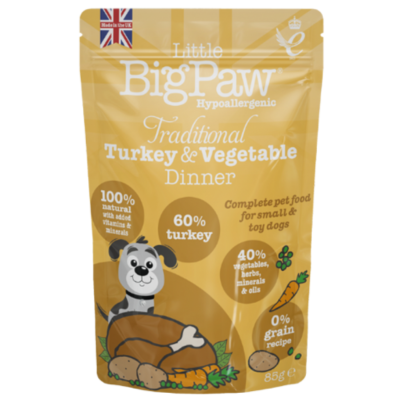 Little BigPaw Traditional Turkey & Vegetable Dinner Wet Dog Food 150g