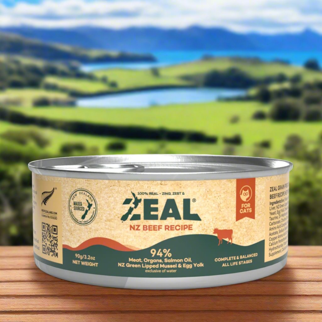 Zeal Grain Free Canned Cat Food 90g – (Beef Recipe)