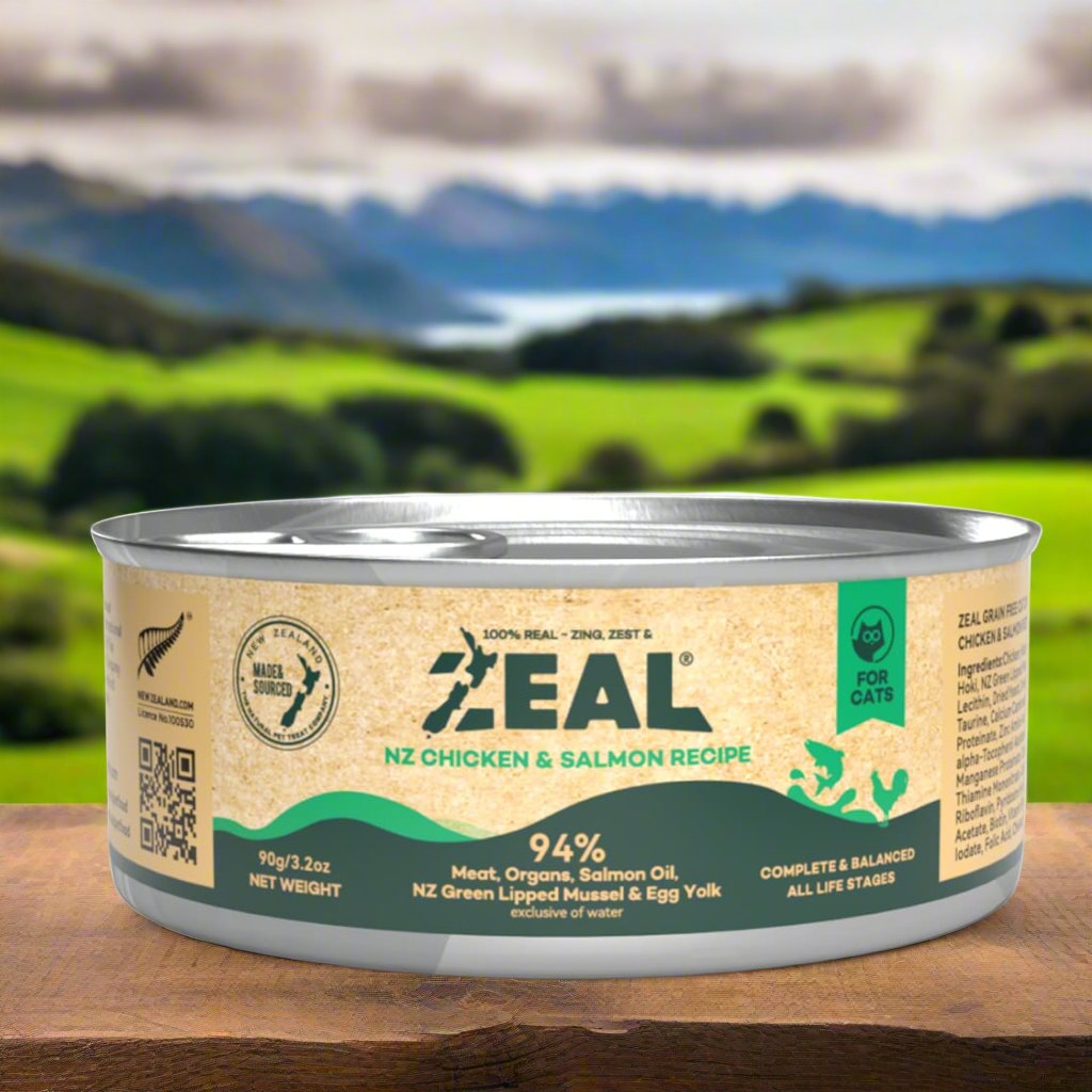 Zeal Grain Free Canned Cat Food 90g – (Chicken & Salmon)