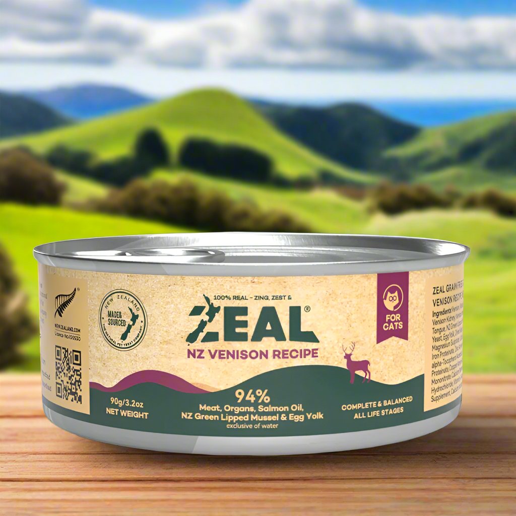 Zeal Grain Free Canned Cat Food 90g – (Venison Recipe)