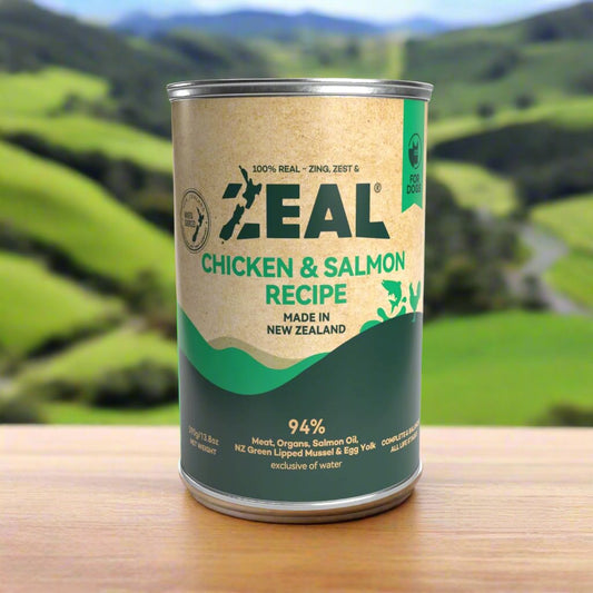 Zeal Grain Free Canned Dog Food – (Chicken & Salmon Recipe)