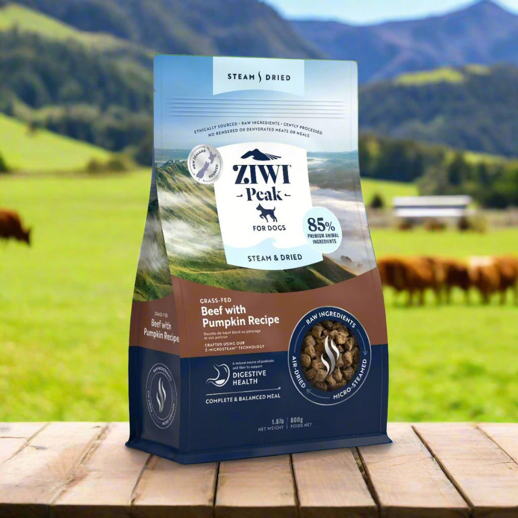 Ziwi Peak Steam & Dried Grass-Fed Beef with Pumpkin Recipe Dry Dog Food