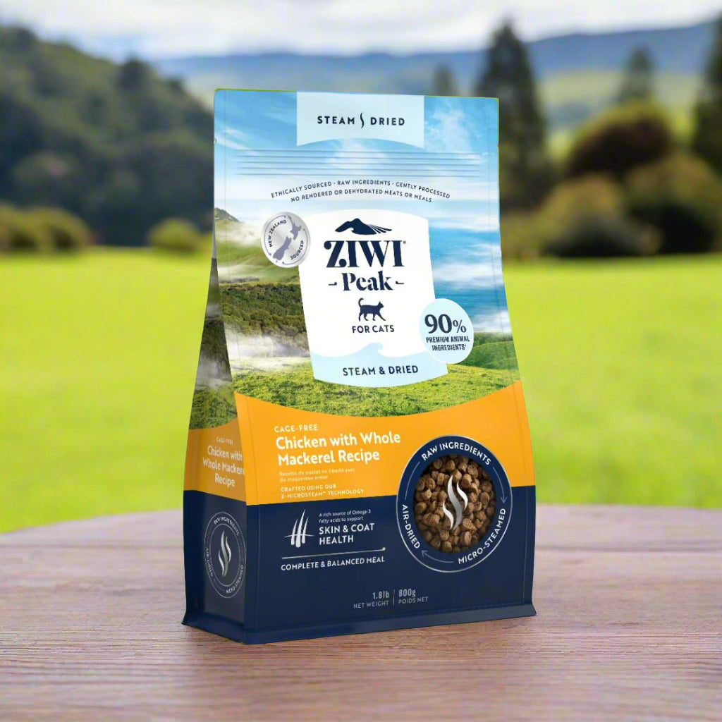 Ziwi Peak Steam & Dried Cage-Free Chicken with Whole Mackarel Recipe Dry Cat Food