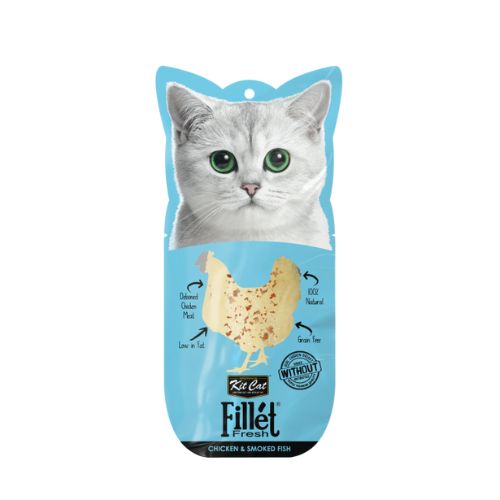 Kit Cat Fillet Fresh Chicken And Smoked Fish Treats 30g