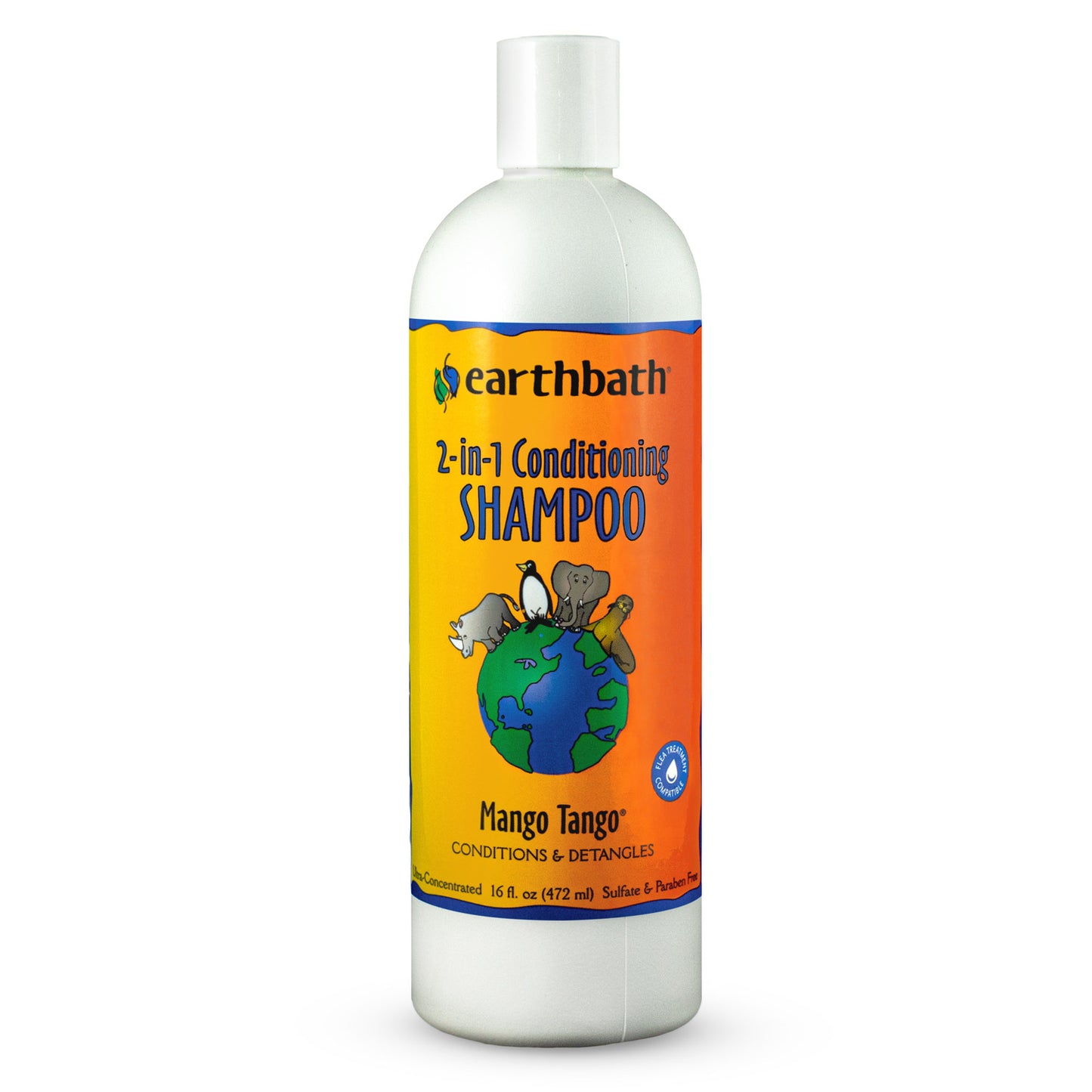 earthbath® 2-in-1 Conditioning Shampoo for Dogs & Cats, Mango Tango