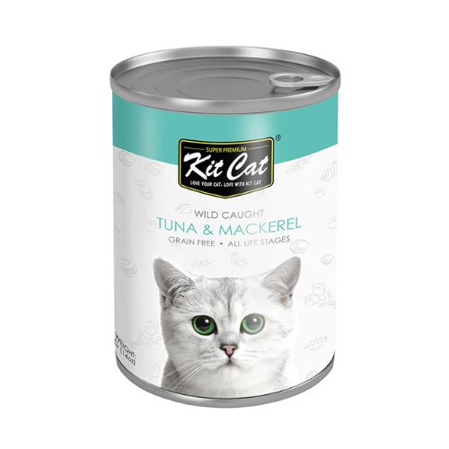 Kit Cat Wild Caught Tuna With Mackerel Wet Food 400g can
