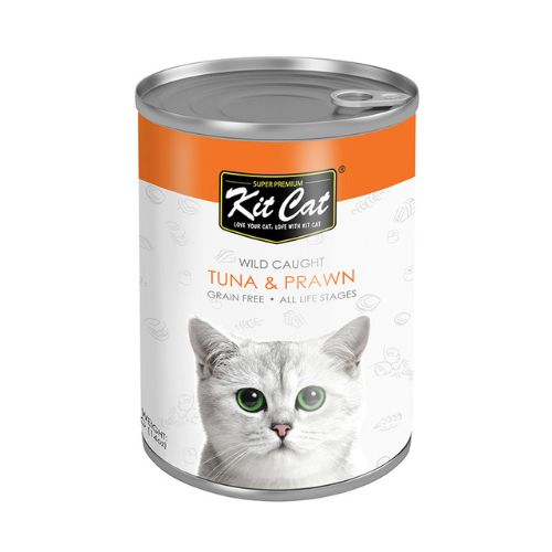 Kit Cat Wild Caught Tuna with Prawn Wet Food 400g can