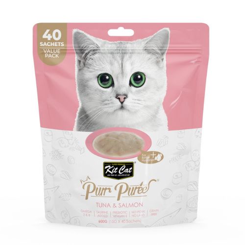 Kit Cat Purr Puree Tuna & Salmon Treats 15g x 40 sachets