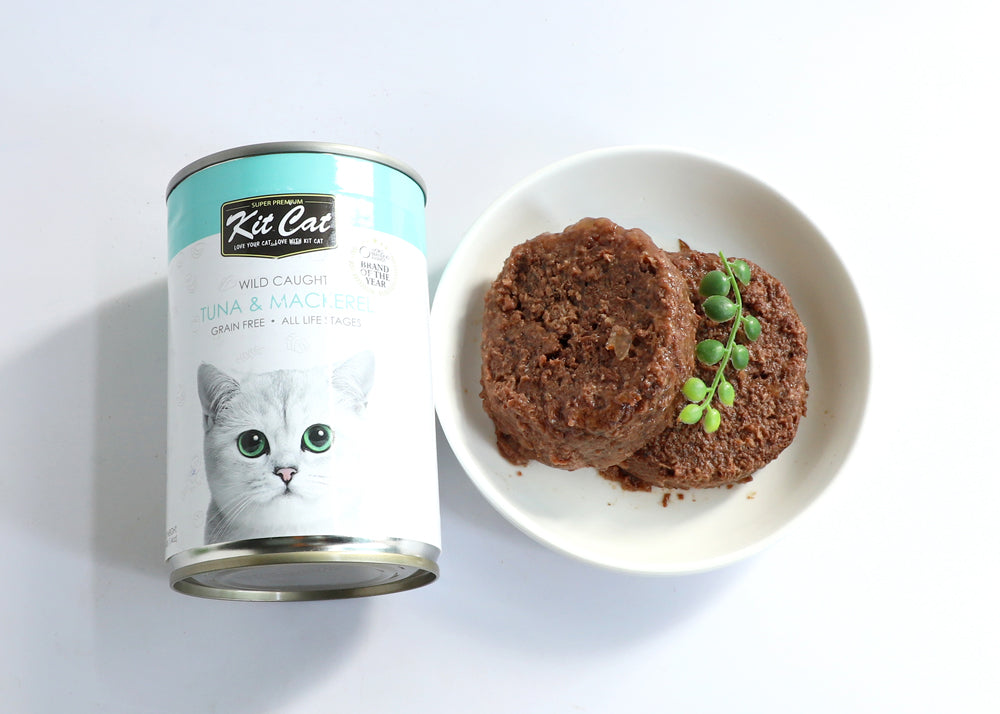 Kit Cat Wild Caught Tuna With Mackerel Wet Food 400g can