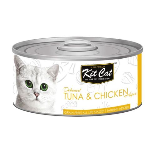 Kit Cat Deboned Tuna & Chicken Aspic Wet Food 80g can