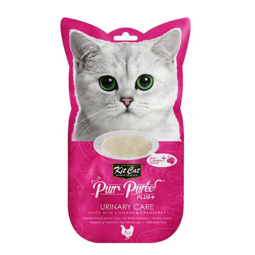 Kit Cat Purr Puree Plus+ Chicken & Cranberry (Urinary Care) Treats 15g x 4 sachets