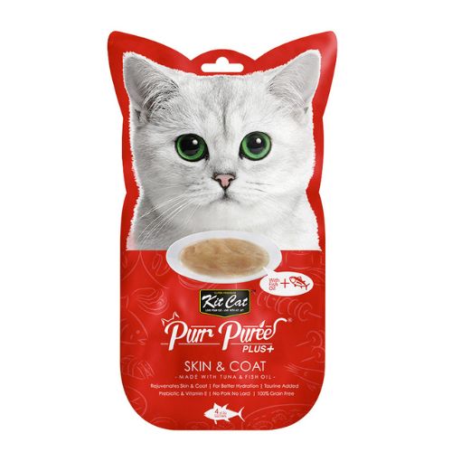 Kit Cat Purr Puree Plus+ Tuna & Fish Oil (Skin & Coat) Treats 15g x 4 sachets