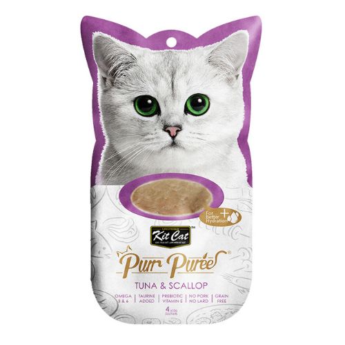 Kit Cat Purr Puree Tuna & Scallop Treats 15g x 4 sachets