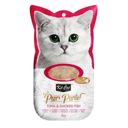 Kit Cat Purr Puree Tuna & Smoked Fish Treats 15g x 4 sachets