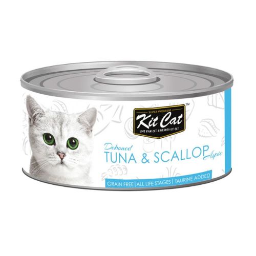 Kit Cat Deboned Tuna & Scallop Aspic Wet Food 80g can