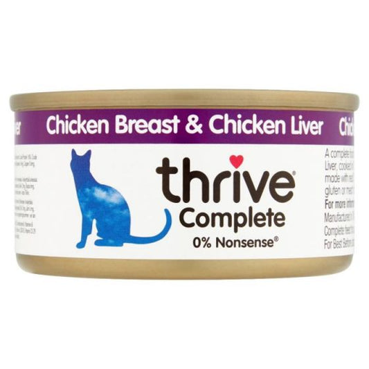 Thrive Chicken & Chicken Liver Wet Food for Cats. 75 grams