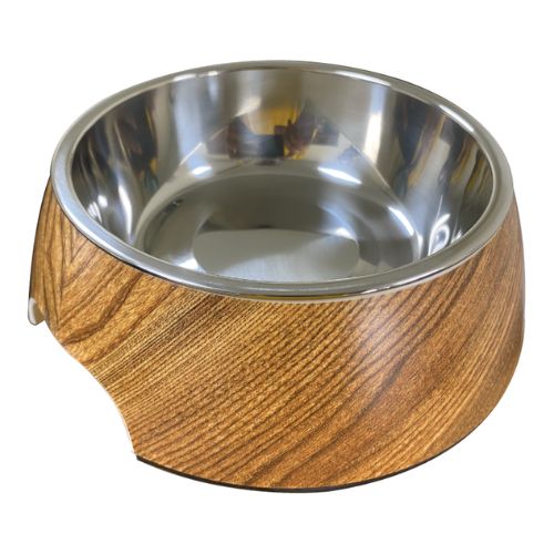 Nutrapet Applique Melamine Wooden Round Bowl for Dogs