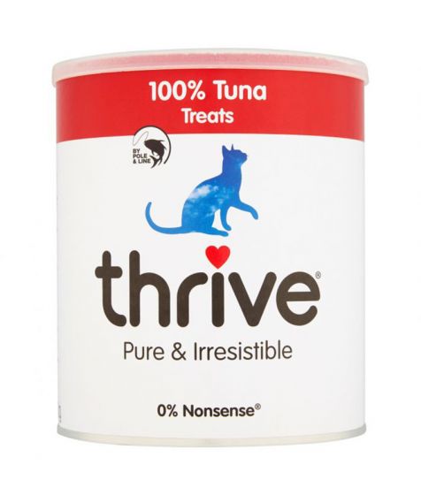 Thrive Tuna Cat Treats 180g. 100% Tuna. Caught in with Dolphin Friendly fishing method. 