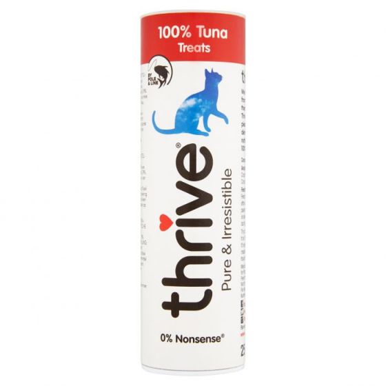 Thrive Tuna Cat Treats 25g. 100% Tuna. Caught in with Dolphin Friendly fishing method. 