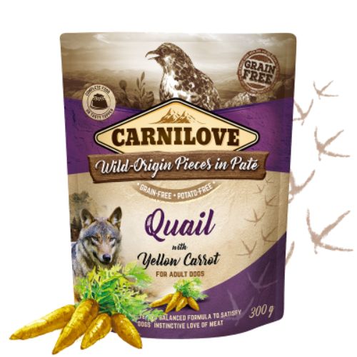 Carnilove Quail with Yellow Carrot Wet Food for Dogs  300g