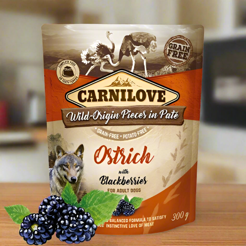 Carnilove Ostrich with Blackberries Wet Food for Dogs  300g